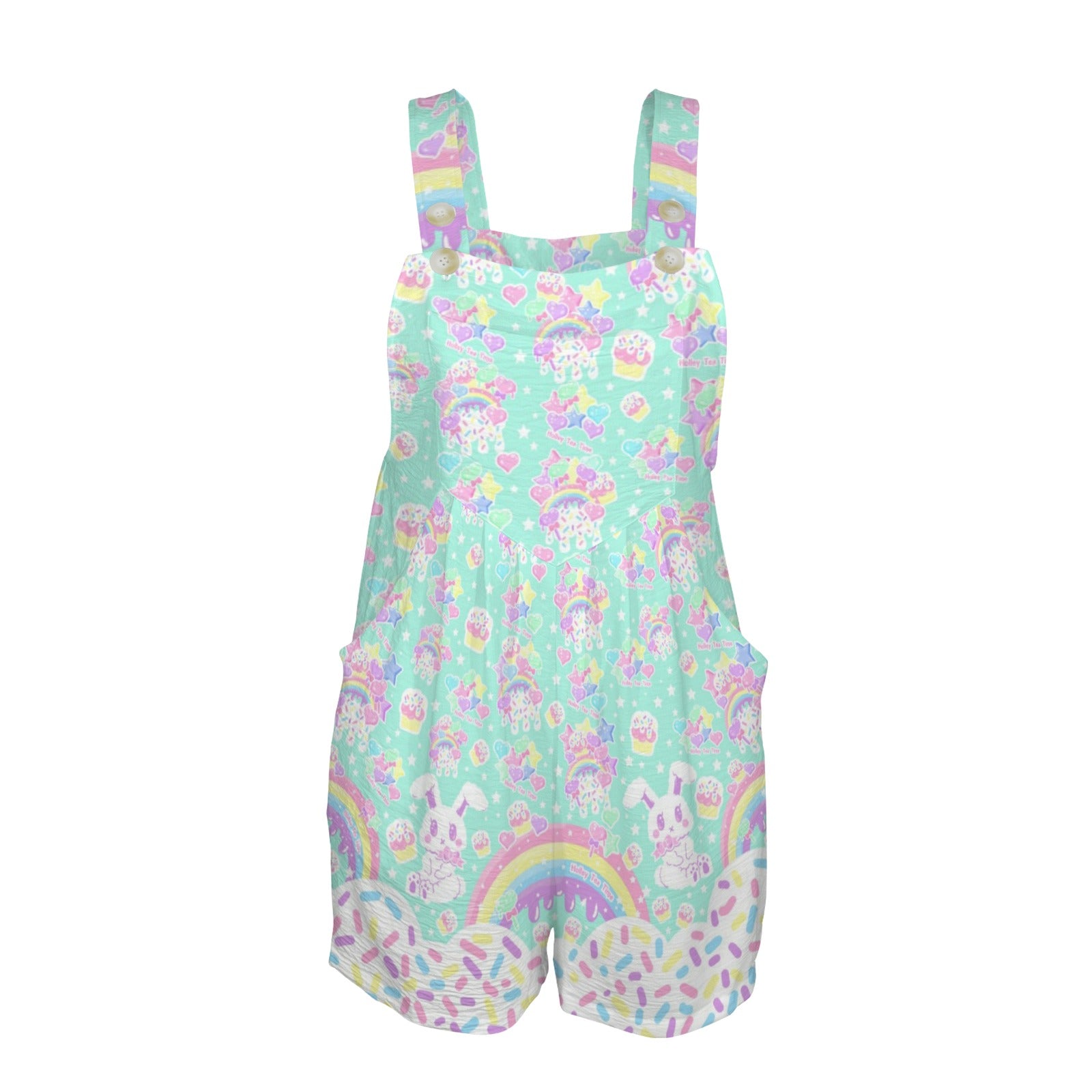 Kawaii fashion fairy kei decora kei Harajuku style shorts romper overalls cutecore candy sweets bunny sprinkles