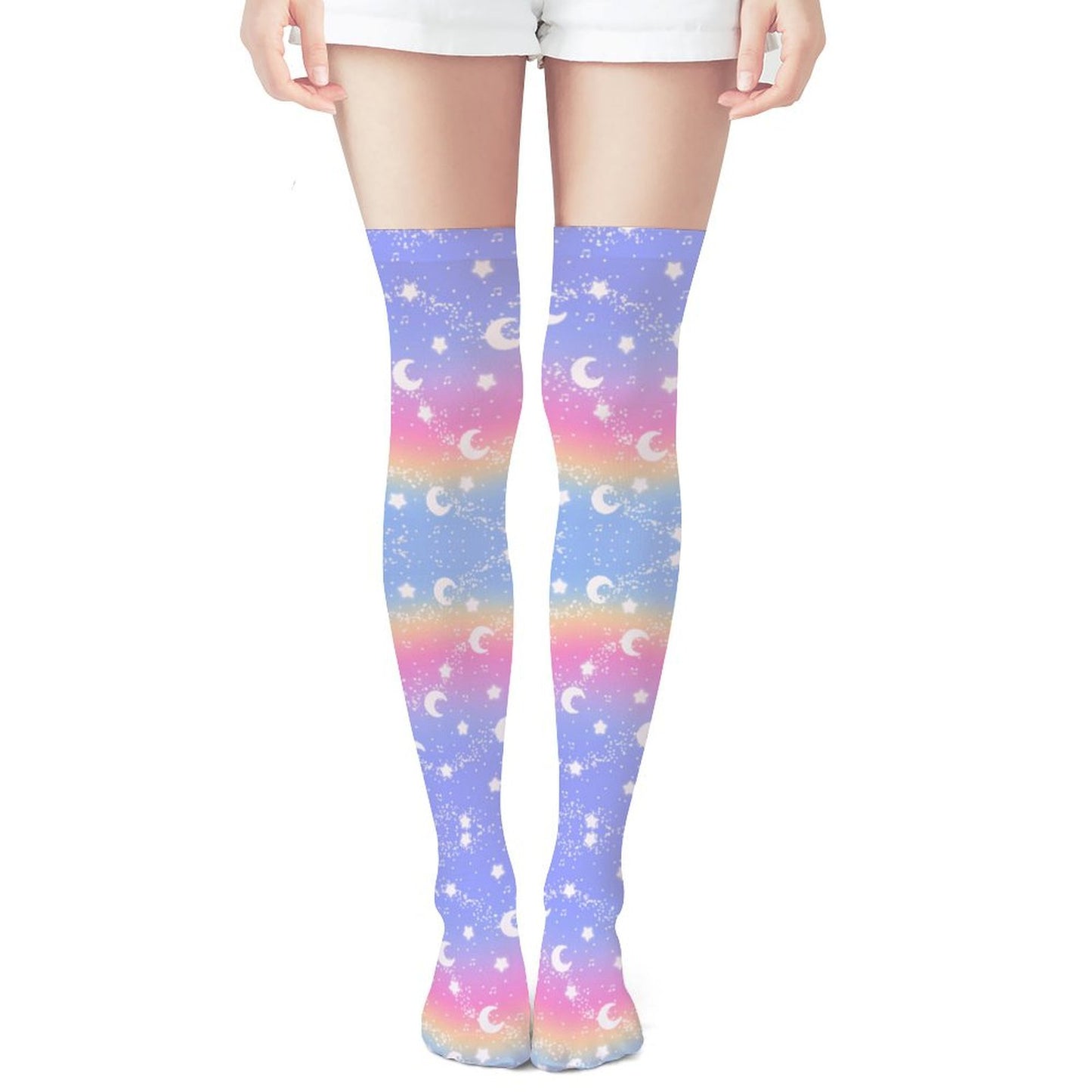 Magical Fairy Time Over Knee Stocking Socks (Rainbow Sunset)