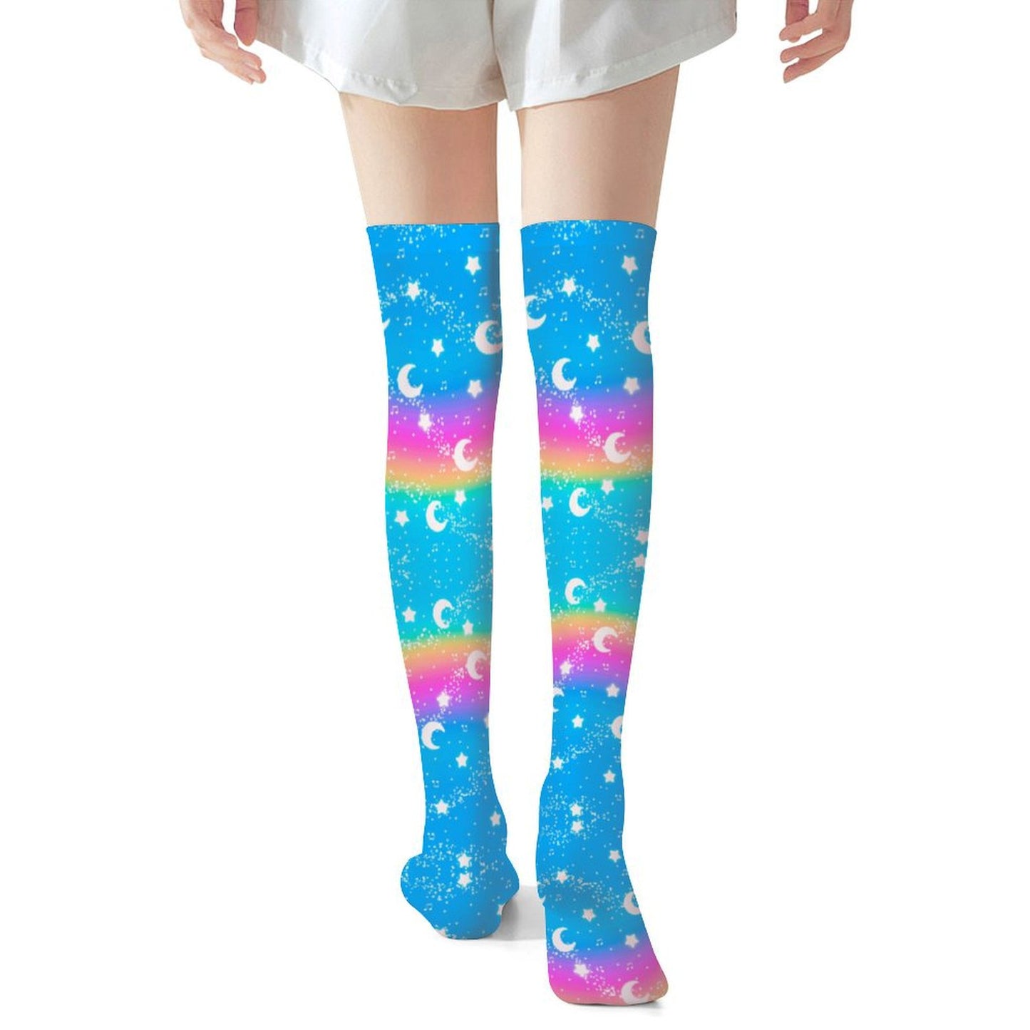 Magical Fairy Time Over Knee Stocking Socks (Rainbow Sunny Day)