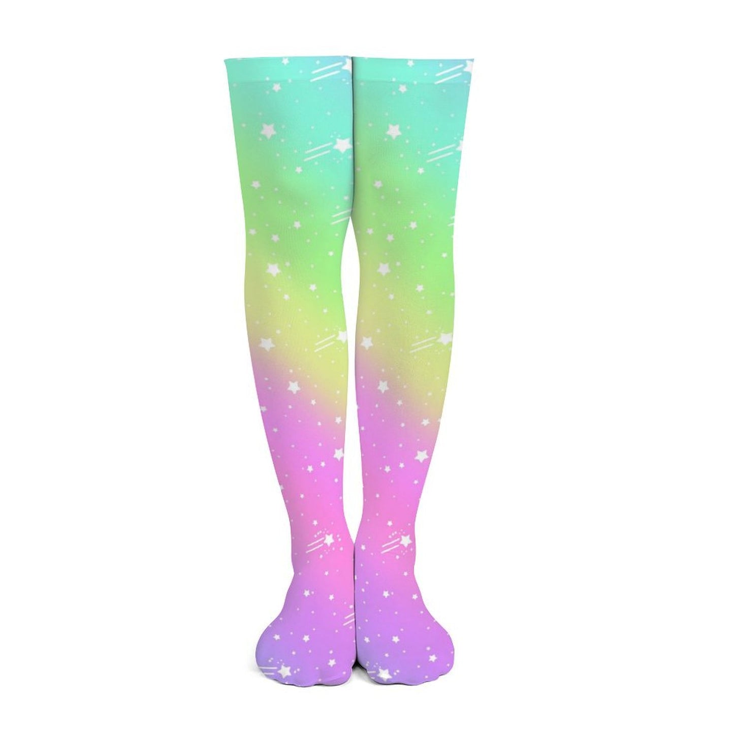 Wishful Rainbow Over Knee Stocking Socks