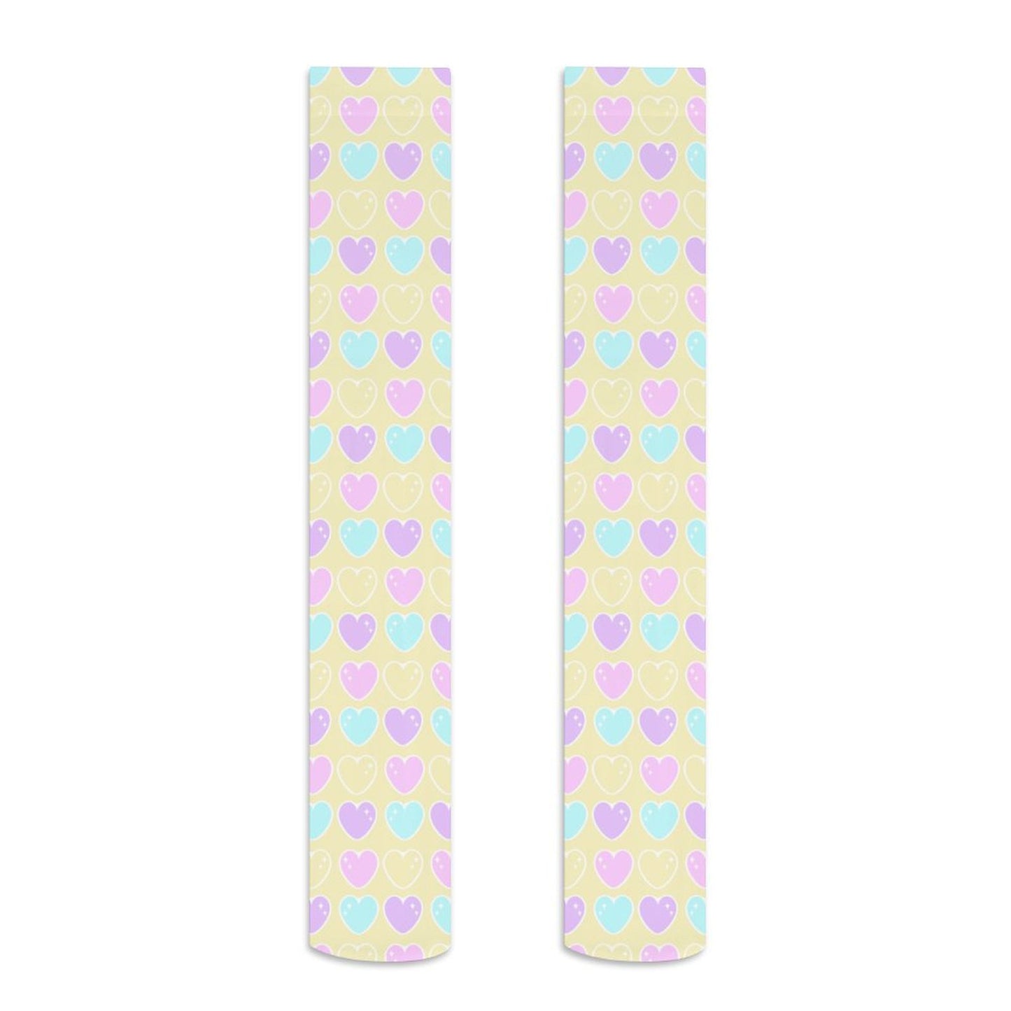 Sweet Love Hearts Over Knee Stocking Socks (Yellow)
