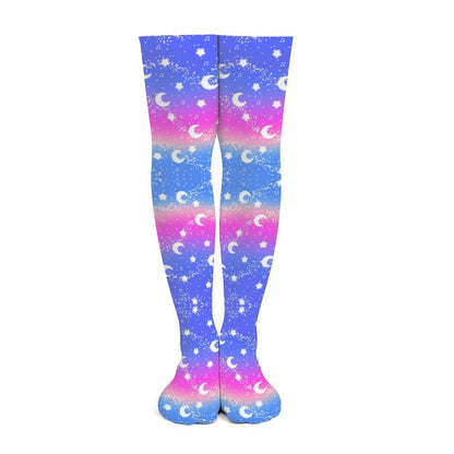 Magical Fairy Time Over Knee Stocking Socks (Rainbow Twilight)