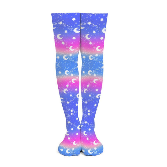 Magical Fairy Time Over Knee Stocking Socks (Rainbow Twilight)