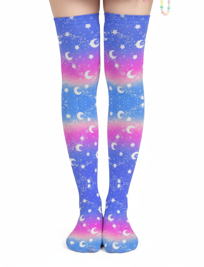 kawaii fashion decora kei over knee stocking socks pop kei pantyhose jfashion harajuku style