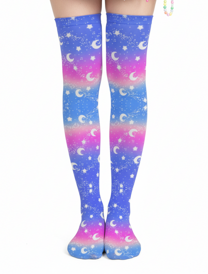 kawaii fashion decora kei over knee stocking socks pop kei pantyhose jfashion harajuku style