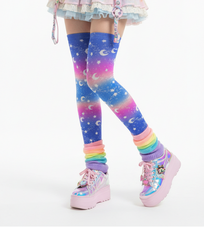kawaii fashion decora kei over knee stocking socks pop kei pantyhose jfashion harajuku style