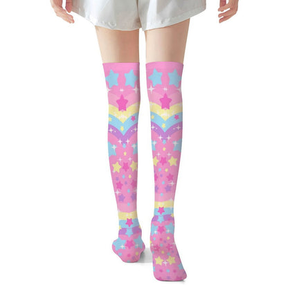Bubbles Rainbow Land Over Knee Stocking Socks