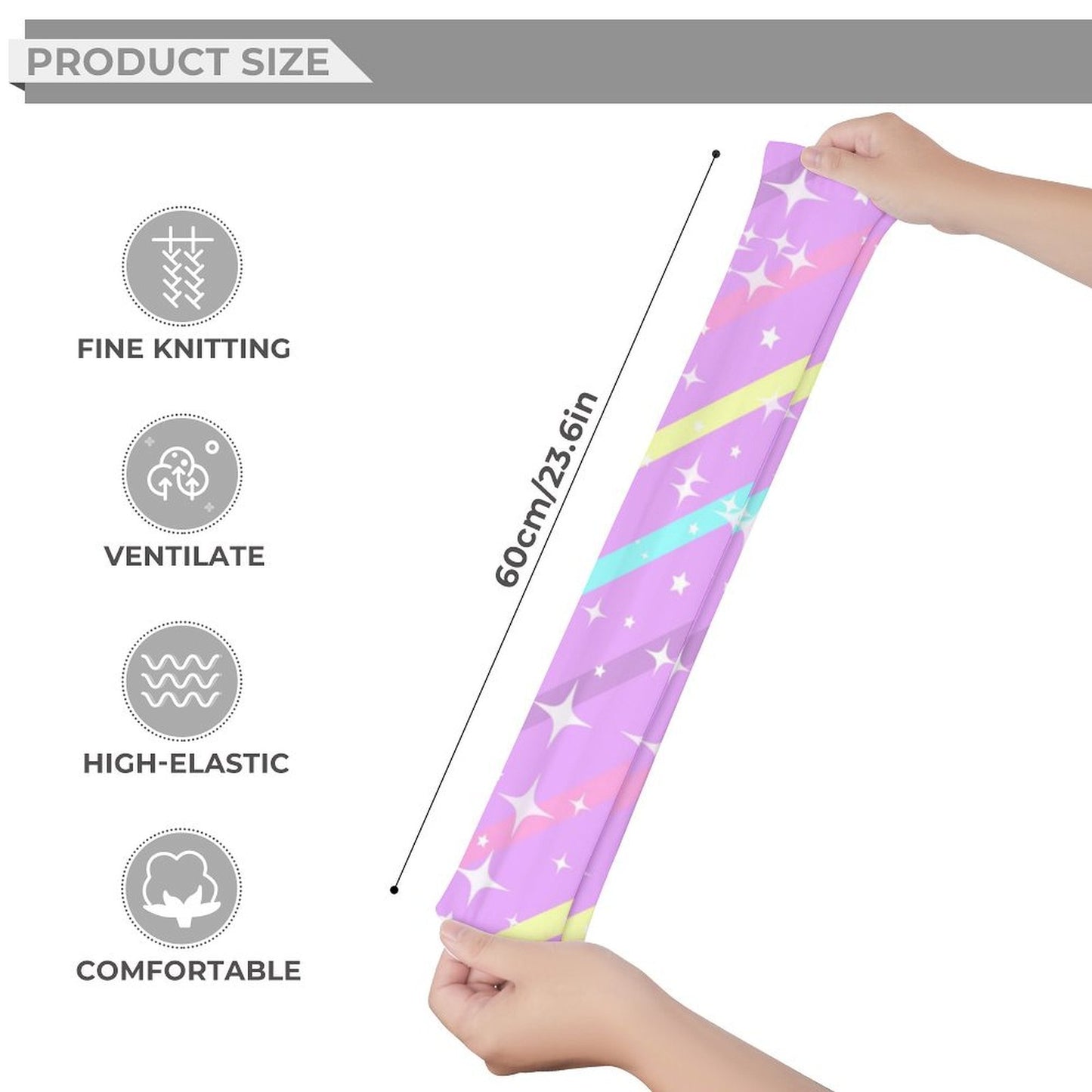 Sparkle Stars Over Knee Stocking Socks (Purple)