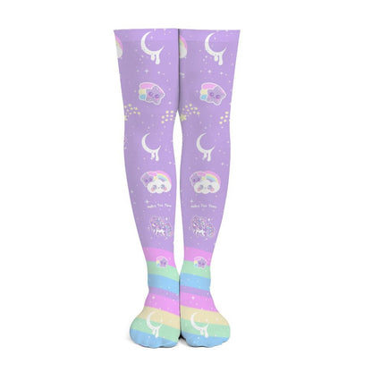 Rainbow Stardust Unicorn Over Knee Stocking Socks