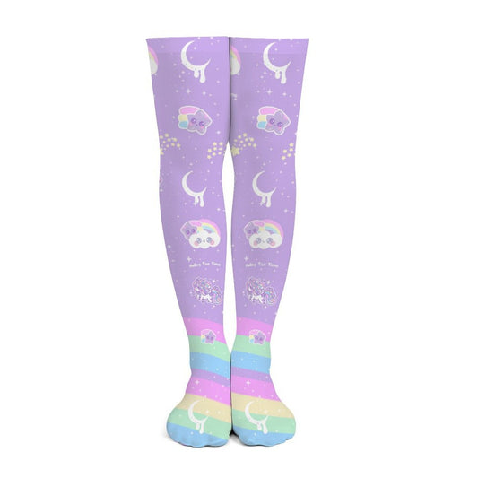 Rainbow Stardust Unicorn Over Knee Stocking Socks