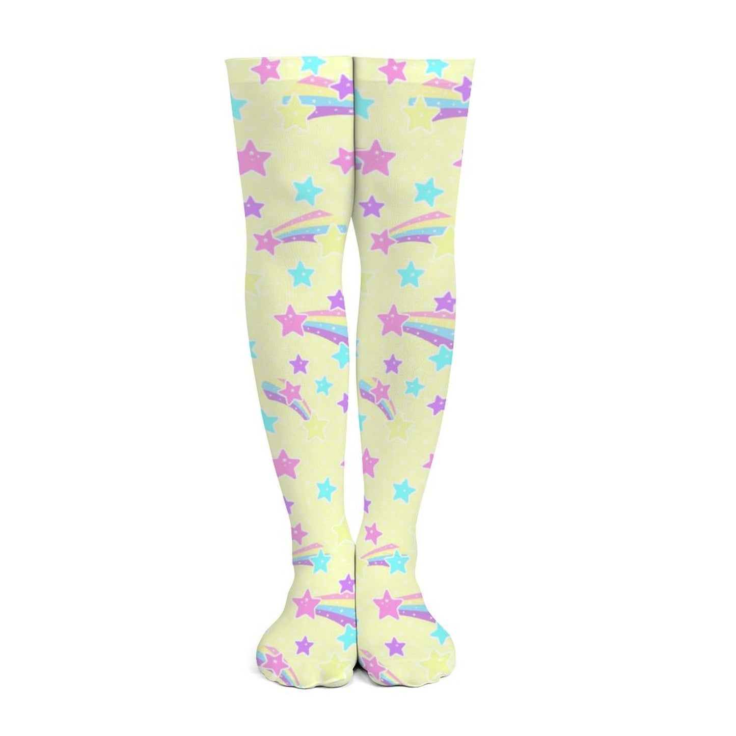 Starry Party Over Knee Stocking Socks (Yellow)