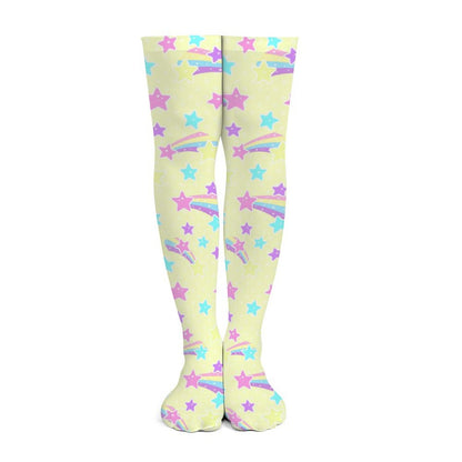 Starry Party Over Knee Stocking Socks (Yellow)