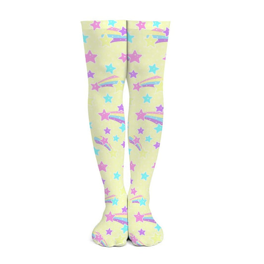 Starry Party Over Knee Stocking Socks (Yellow)