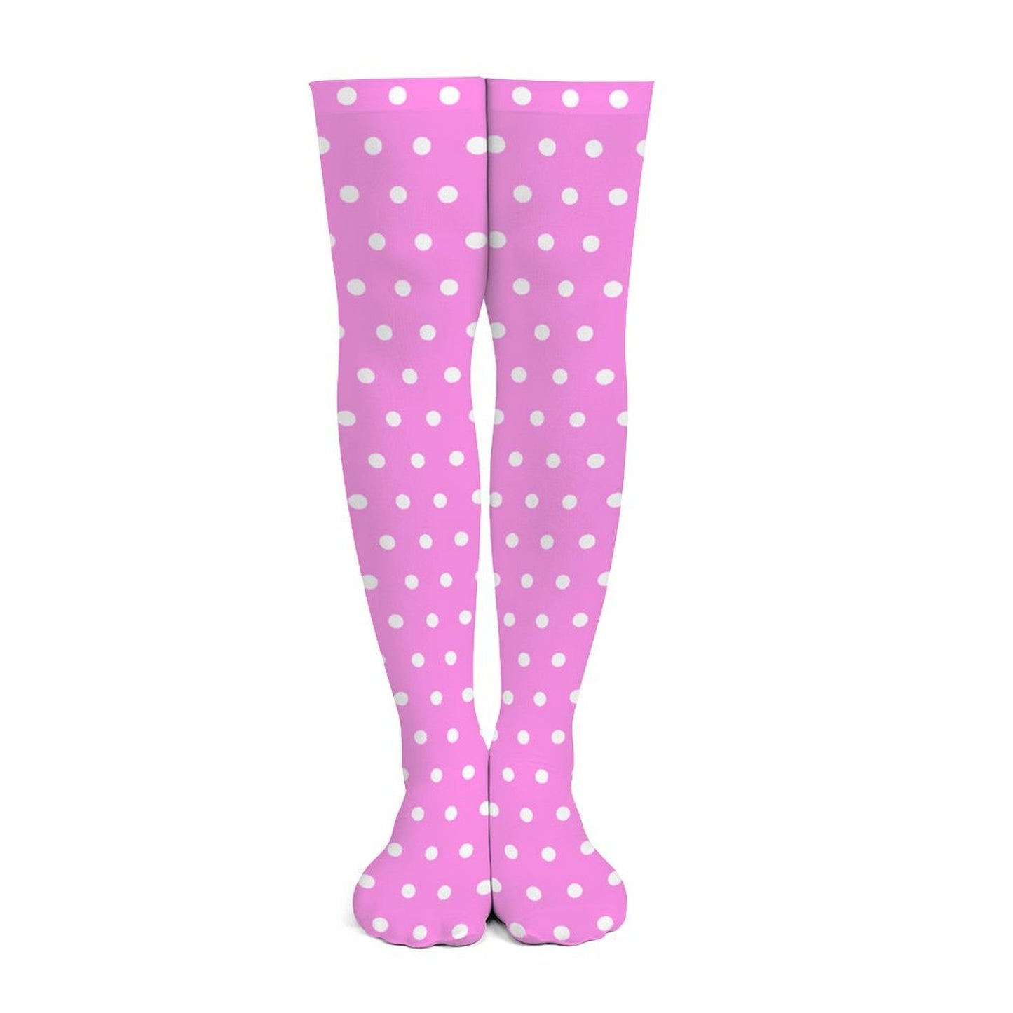 Cute Polka Dots Over Knee Stocking Socks (Hot Pink)