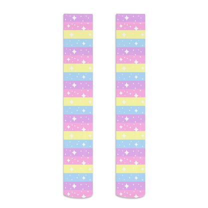 Rainbow Ribbon Over Knee Stocking Socks
