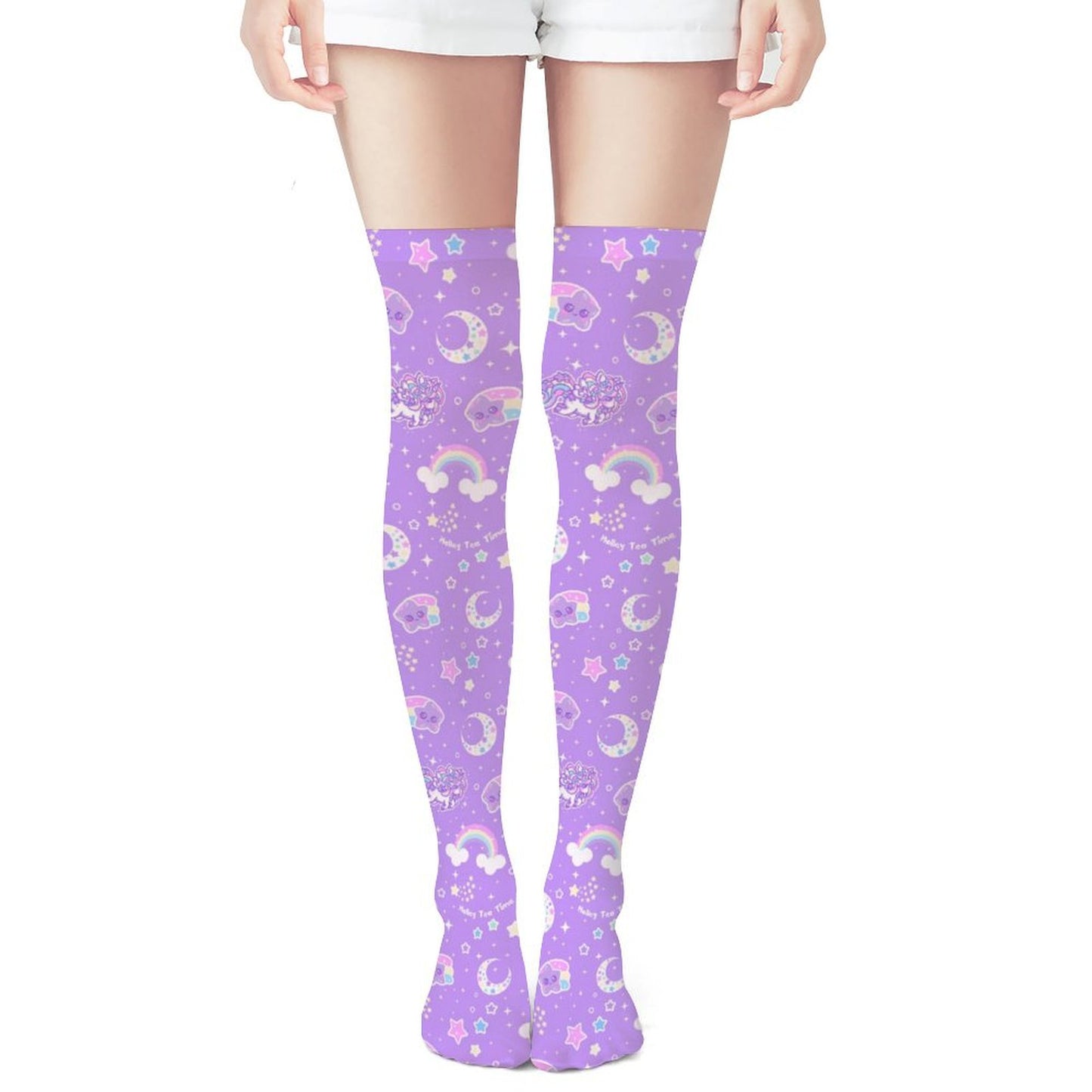 Rainbow Stardust Unicorn Friends Over Knee Stocking Socks