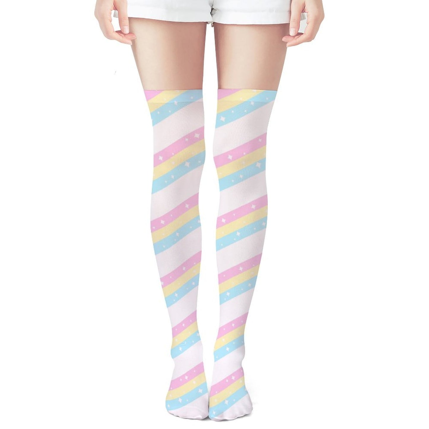 Teatime Fantasy Over Knee Stocking Socks (White)