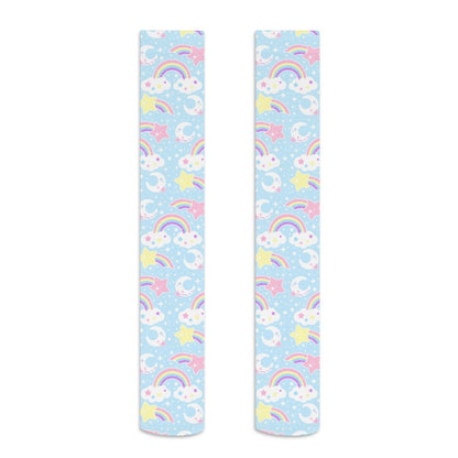 Dreamy Rainbow Over Knee Stocking Socks (Blue)