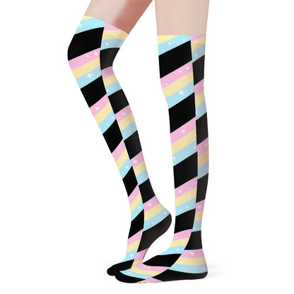 Teatime Fantasy Over Knee Stocking Socks (Black)