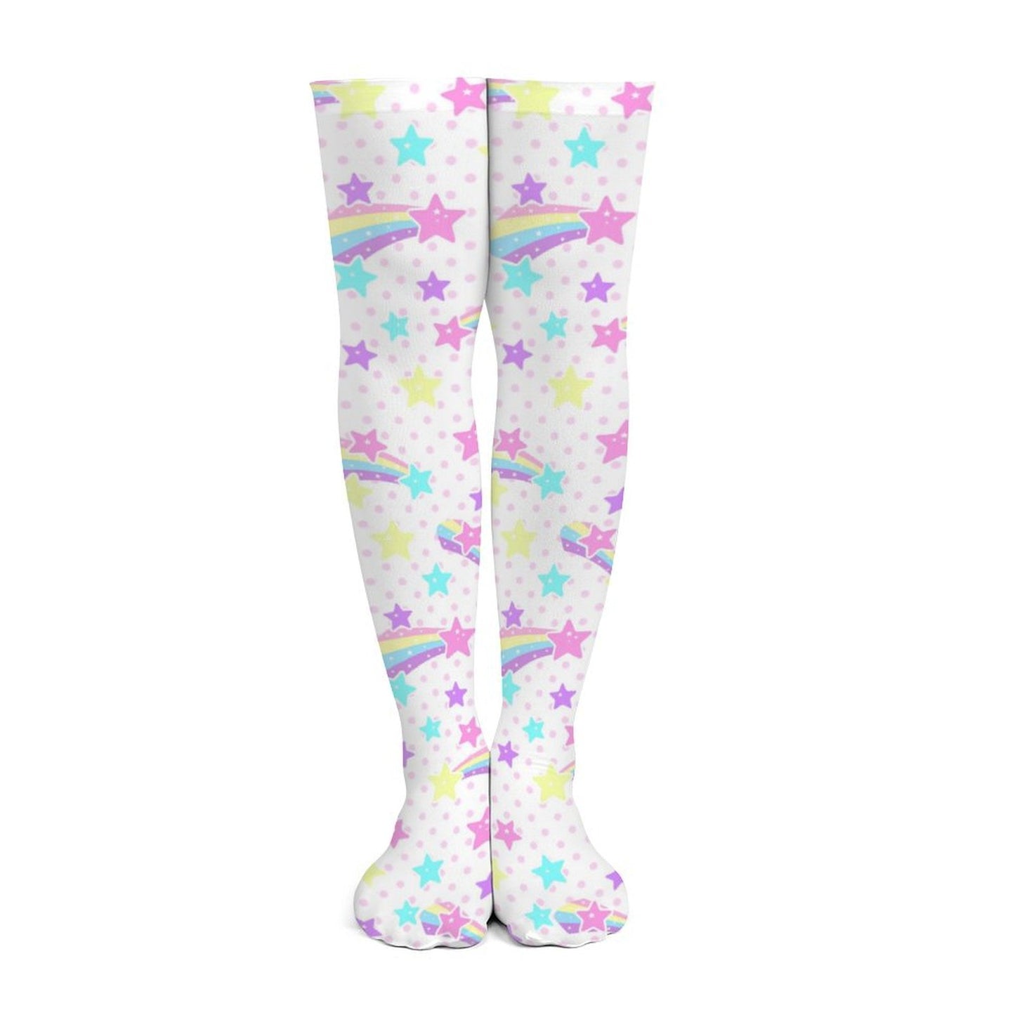 Starry Party Over Knee Stocking Socks (White)