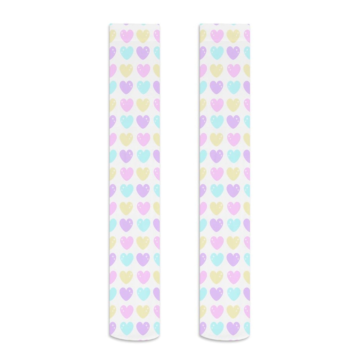 Sweet Love Hearts Over Knee Stocking Socks (White)