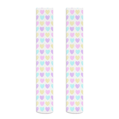 Sweet Love Hearts Over Knee Stocking Socks (White)