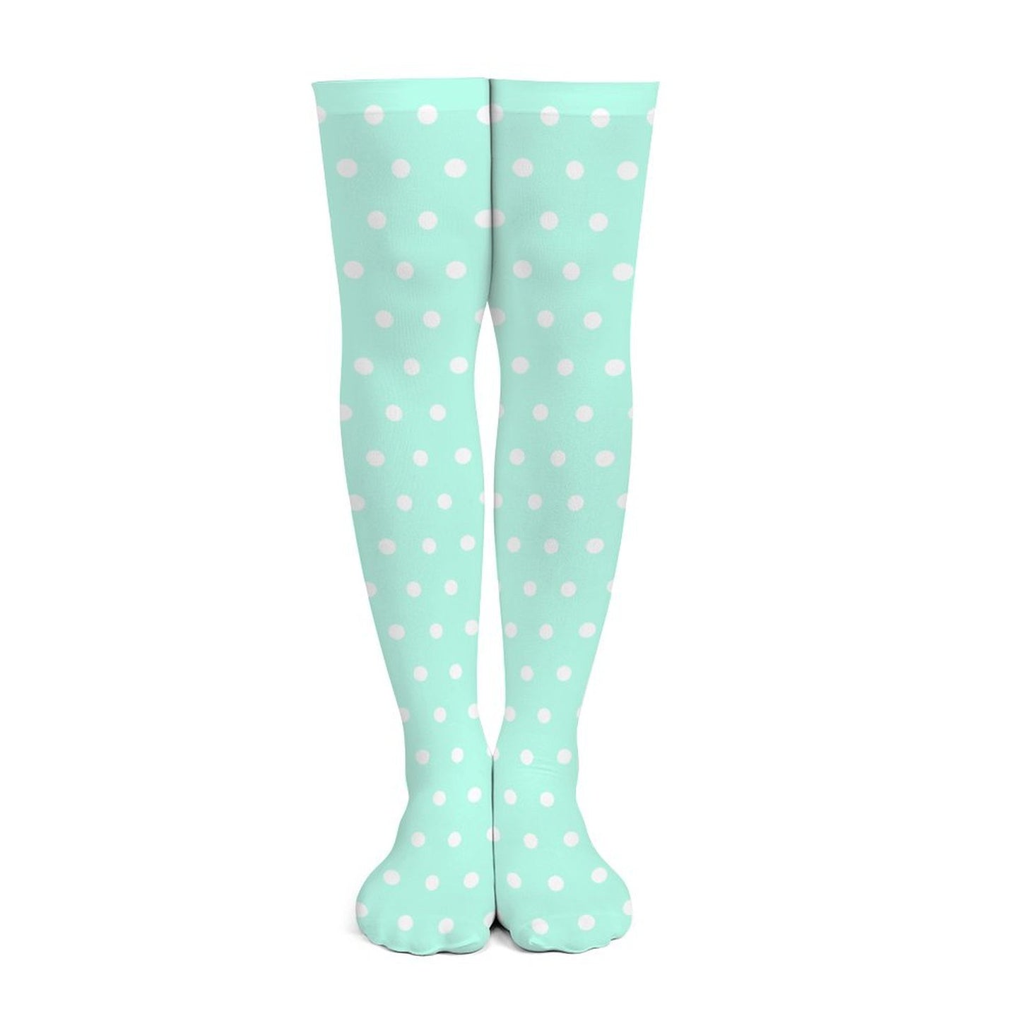 Cute Polka Dots Over Knee Stocking Socks (Mint)