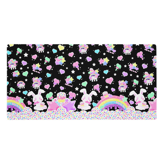kawaii mouse pad gamming desk mat cute cutecore rainbow sweets candy cupcake bunny sprinkles harajuku anime cartoon