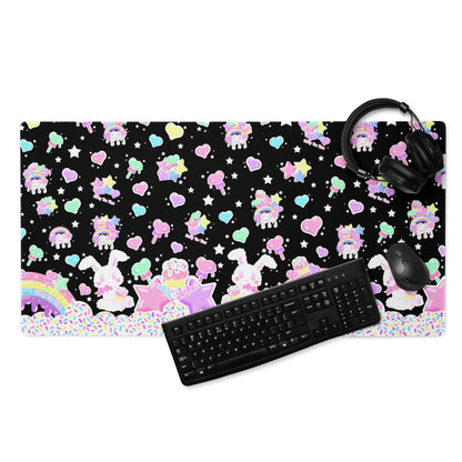 Rainbow Sweets Desk Mat Gaming Mouse Pad (Black)