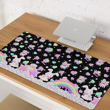 Rainbow Sweets Desk Mat Gaming Mouse Pad (Black)