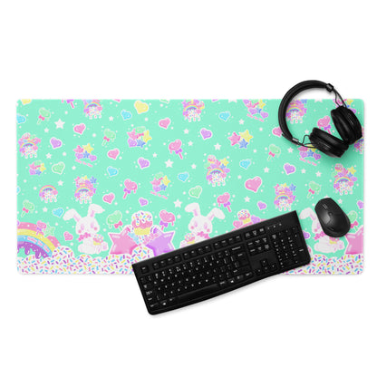 kawaii mouse pad gamming desk mat cute cutecore rainbow sweets candy cupcake bunny sprinkles harajuku anime cartoon