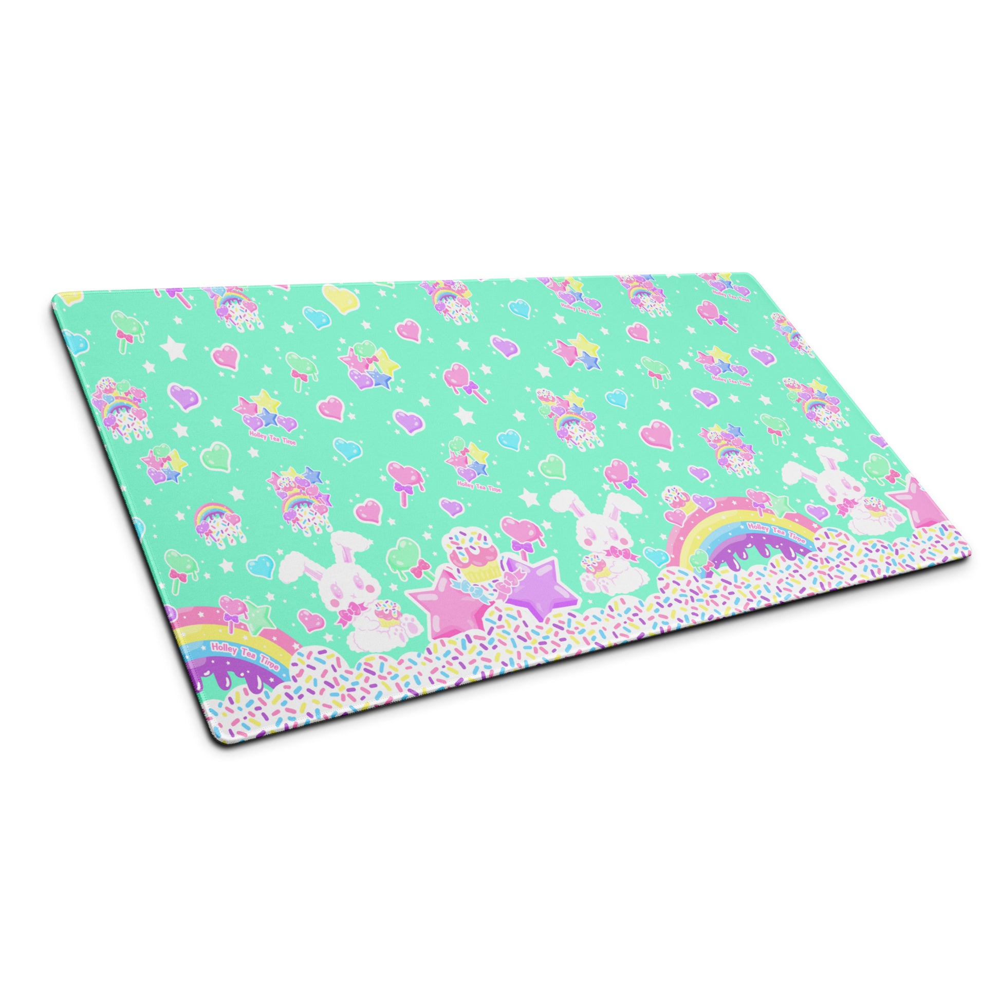 kawaii mouse pad gamming desk mat cute cutecore rainbow sweets candy cupcake bunny sprinkles harajuku anime cartoon