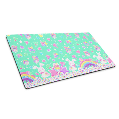 kawaii mouse pad gamming desk mat cute cutecore rainbow sweets candy cupcake bunny sprinkles harajuku anime cartoon