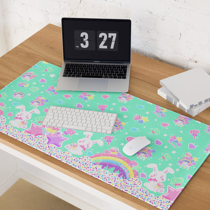Rainbow Sweets Desk Mat Gaming Mouse Pad (Mint)