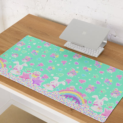 Rainbow Sweets Desk Mat Gaming Mouse Pad (Mint)