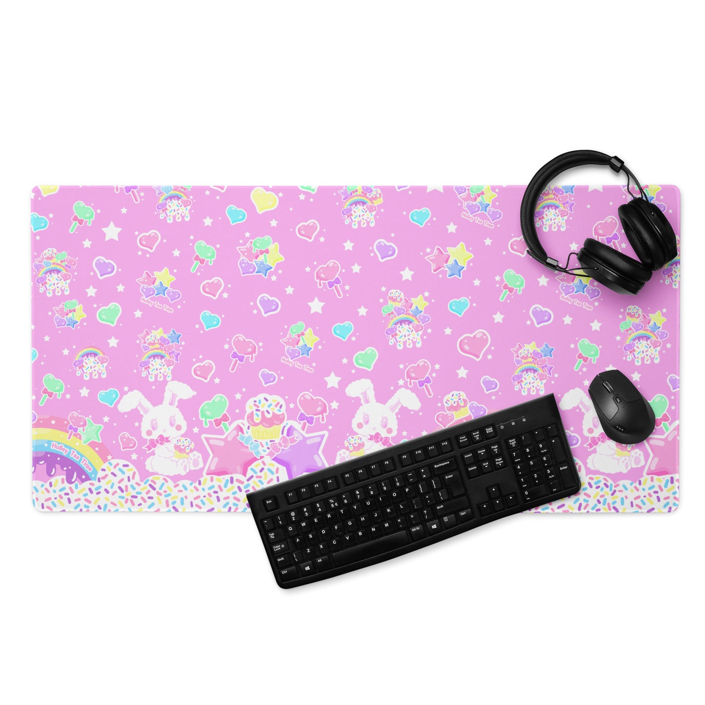 kawaii mouse pad gamming desk mat cute cutecore rainbow sweets candy cupcake bunny sprinkles harajuku anime cartoon