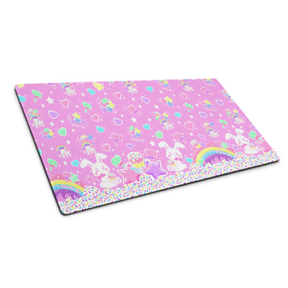 kawaii mouse pad gamming desk mat cute cutecore rainbow sweets candy cupcake bunny sprinkles harajuku anime cartoon