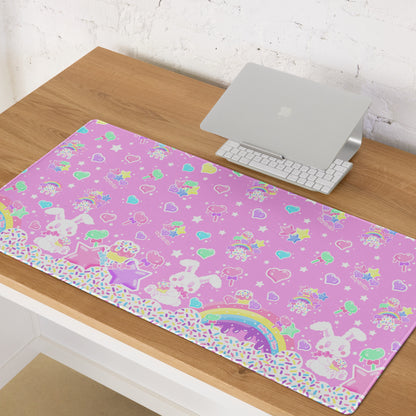 Rainbow Sweets Desk Mat Gaming Mouse Pad (Pink)