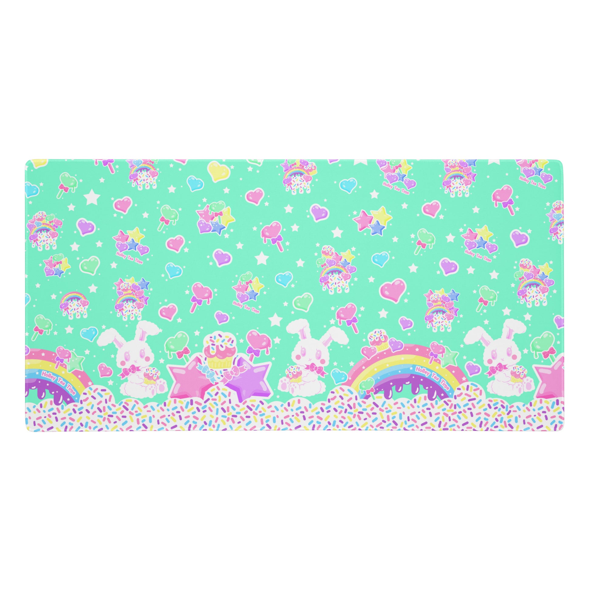 kawaii mouse pad gamming desk mat cute cutecore rainbow sweets candy cupcake bunny sprinkles harajuku anime cartoon