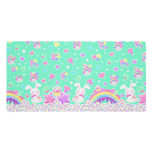 kawaii mouse pad gamming desk mat cute cutecore rainbow sweets candy cupcake bunny sprinkles harajuku anime cartoon