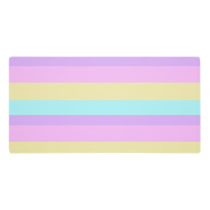 Kawaii cute Pastel Stripes Desk Mat Gaming Mouse Pad cutecore jojifuku fairy kei yume kawaii harajuku style jfashion color block colorful  