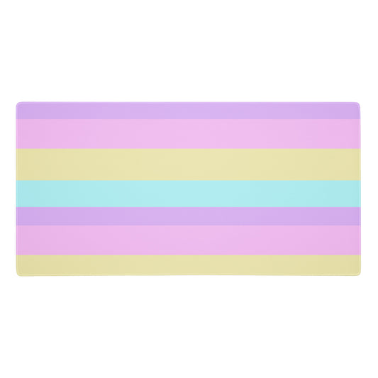 Kawaii cute Pastel Stripes Desk Mat Gaming Mouse Pad cutecore jojifuku fairy kei yume kawaii harajuku style jfashion color block colorful  