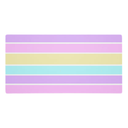 Kawaii cute Pastel Stripes Desk Mat Gaming Mouse Pad cutecore jojifuku fairy kei yume kawaii harajuku style jfashion
