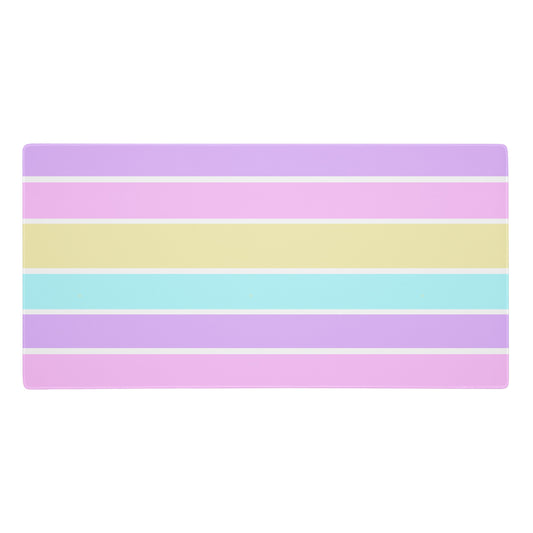 Kawaii cute Pastel Stripes Desk Mat Gaming Mouse Pad cutecore jojifuku fairy kei yume kawaii harajuku style jfashion