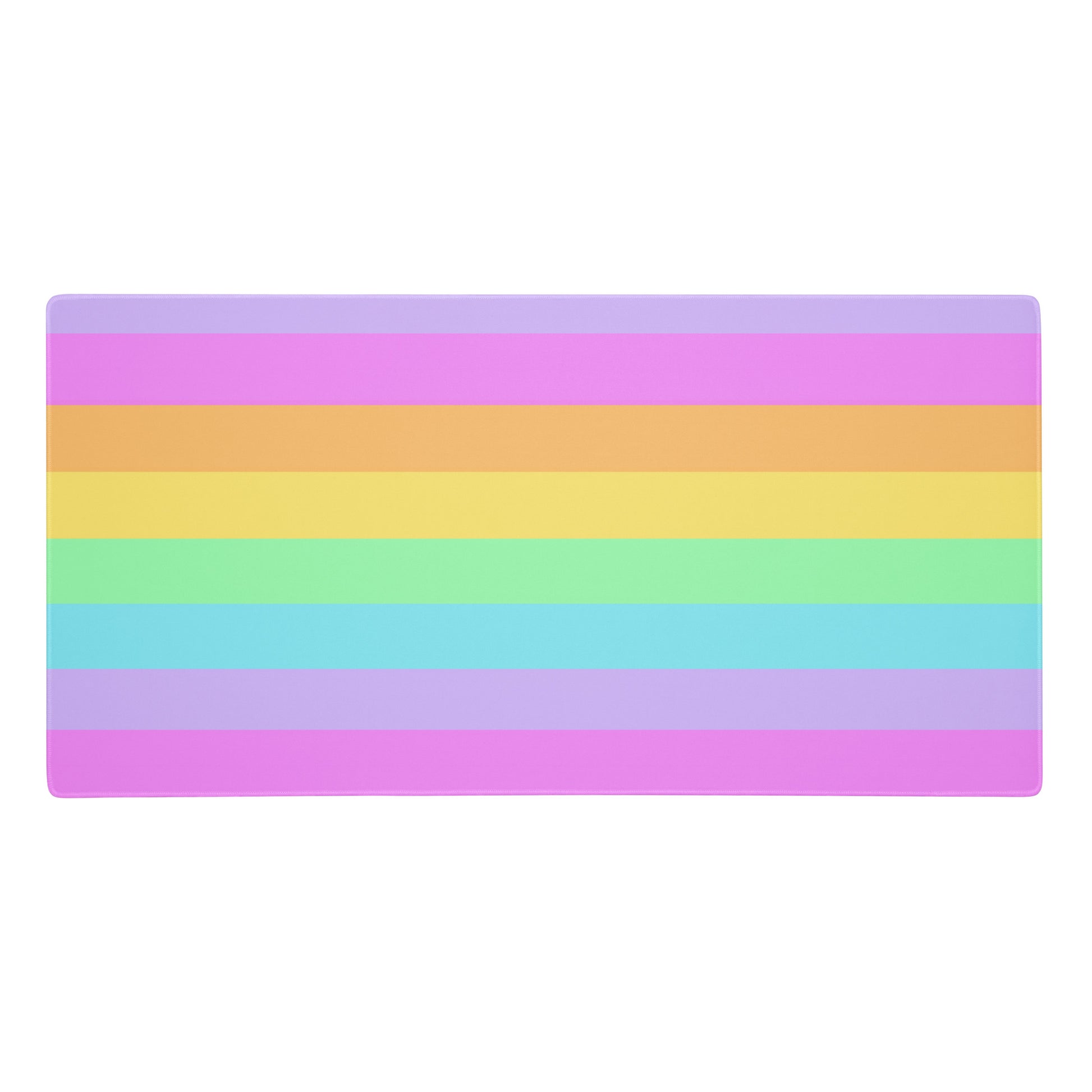Fruity Rainbow Desk Mat Gaming Mouse Pad Stripes colorful kawaii cute cutcore fairy kei decora kei harajuku jfashion yumekawaii jojifuku