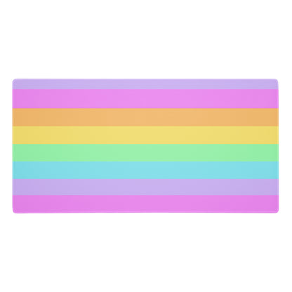 Fruity Rainbow Desk Mat Gaming Mouse Pad Stripes colorful kawaii cute cutcore fairy kei decora kei harajuku jfashion yumekawaii jojifuku