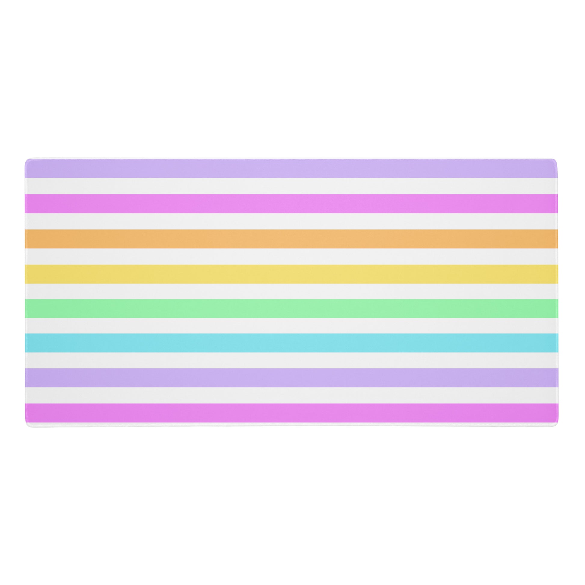 Fruity Rainbow Desk Mat Gaming Mouse Pad Stripes colorful kawaii cute 