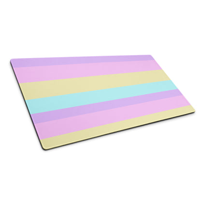 Kawaii cute Pastel Stripes Desk Mat Gaming Mouse Pad cutecore jojifuku fairy kei yume kawaii harajuku style jfashion color block colorful  