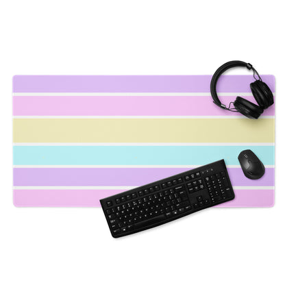 Kawaii cute Pastel Stripes Desk Mat Gaming Mouse Pad cutecore jojifuku fairy kei yume kawaii harajuku style jfashion