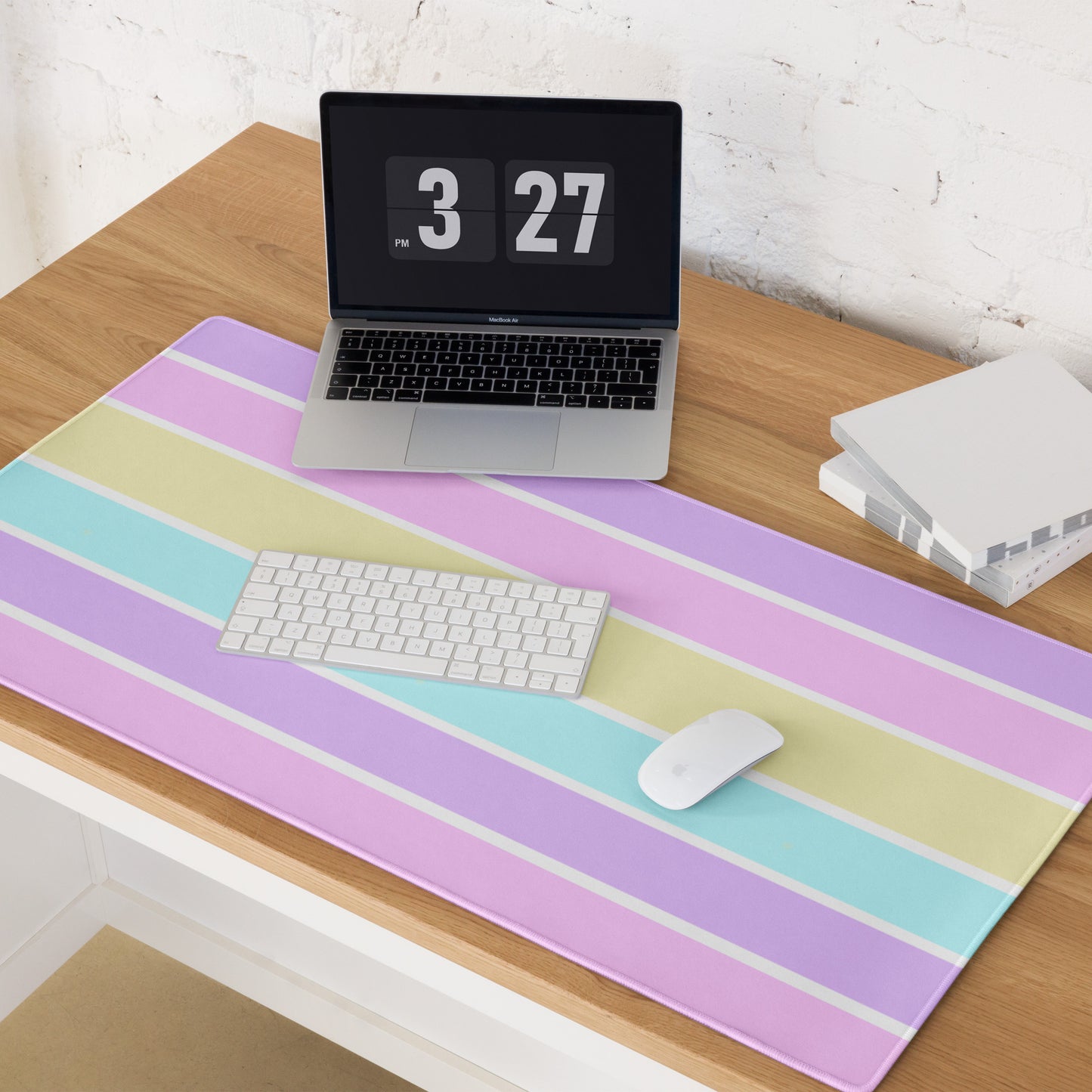 Pastel Stripes Desk Mat Gaming Mouse Pad